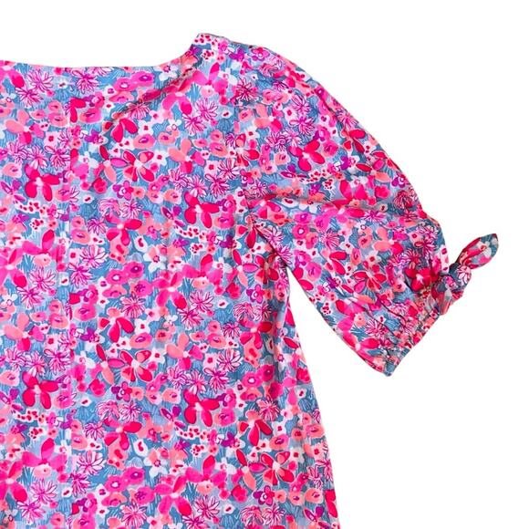 Lilly Pulitzer Women’s Sz M NWT Pink Floral Dress Short Sleeve Easley T-Shirt - Picture 7 of 9